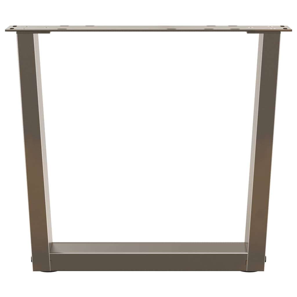 sofabordsben V-formet 2 stk. naturstål 50x(42-43,3) cm stål