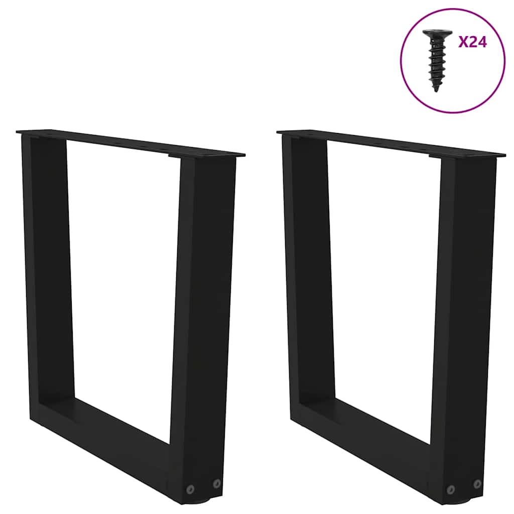 sofabordsben V-formet 2 stk. sort 60 x (42-43,3) cm stål