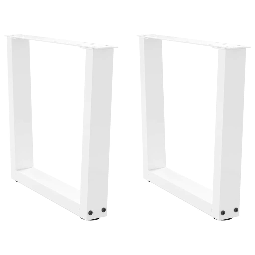 sofabordsben V-formet 2 stk. hvid 60 x (42-43,3) cm stål