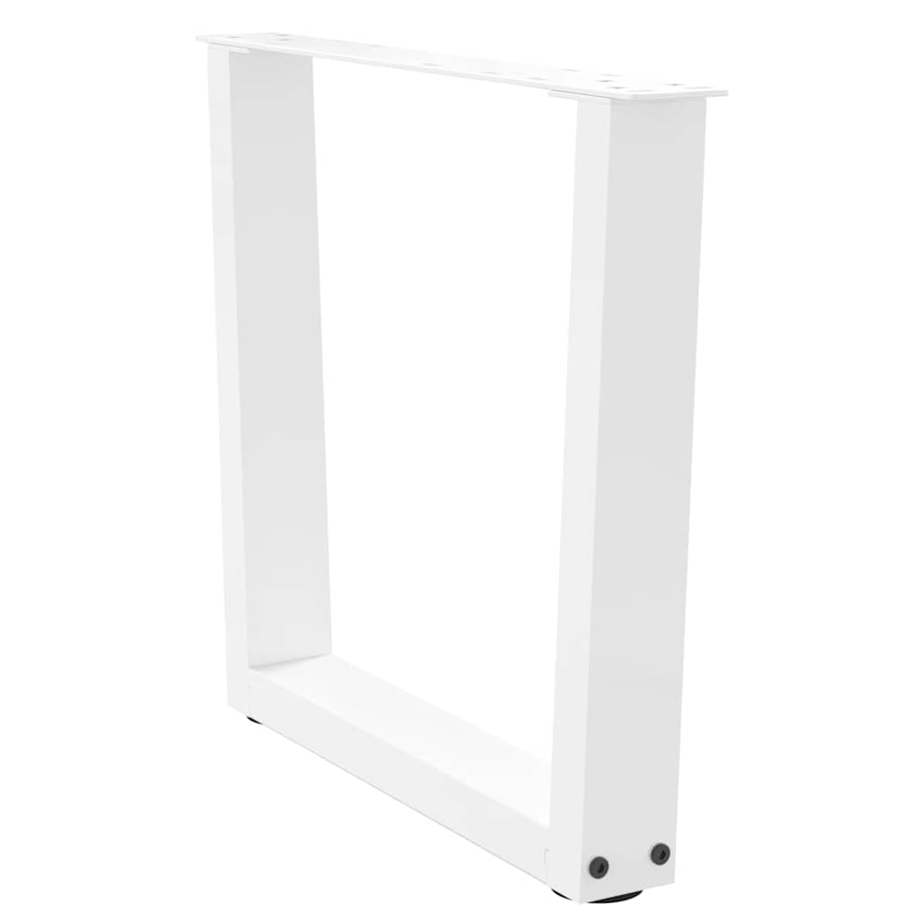 sofabordsben V-formet 2 stk. hvid 60 x (42-43,3) cm stål