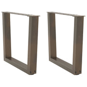 sofabordsben V-formet 2 stk. naturstål 60x(42-43,3) cm stål
