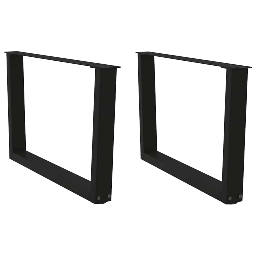 sofabordsben V-formet 2 stk. sort 70 x (42-43,3) cm stål