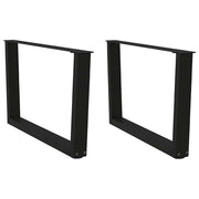 sofabordsben V-formet 2 stk. sort 70 x (42-43,3) cm stål
