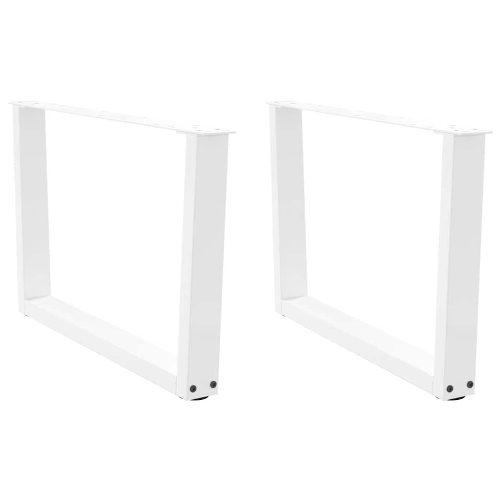 sofabordsben V-formet 2 stk. hvid 70 x (42-43,3) cm stål