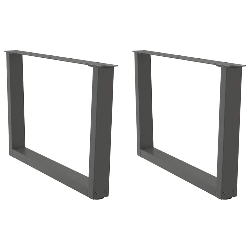 sofabordsben V-formet 2 stk. antracit 70 x (42-43,3) cm stål