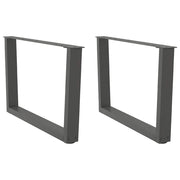sofabordsben V-formet 2 stk. antracit 70 x (42-43,3) cm stål