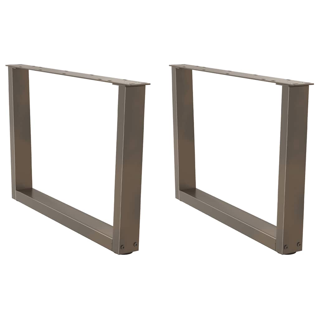 sofabordsben V-formet 2 stk. naturstål 70 x (42-43,3) cm stål