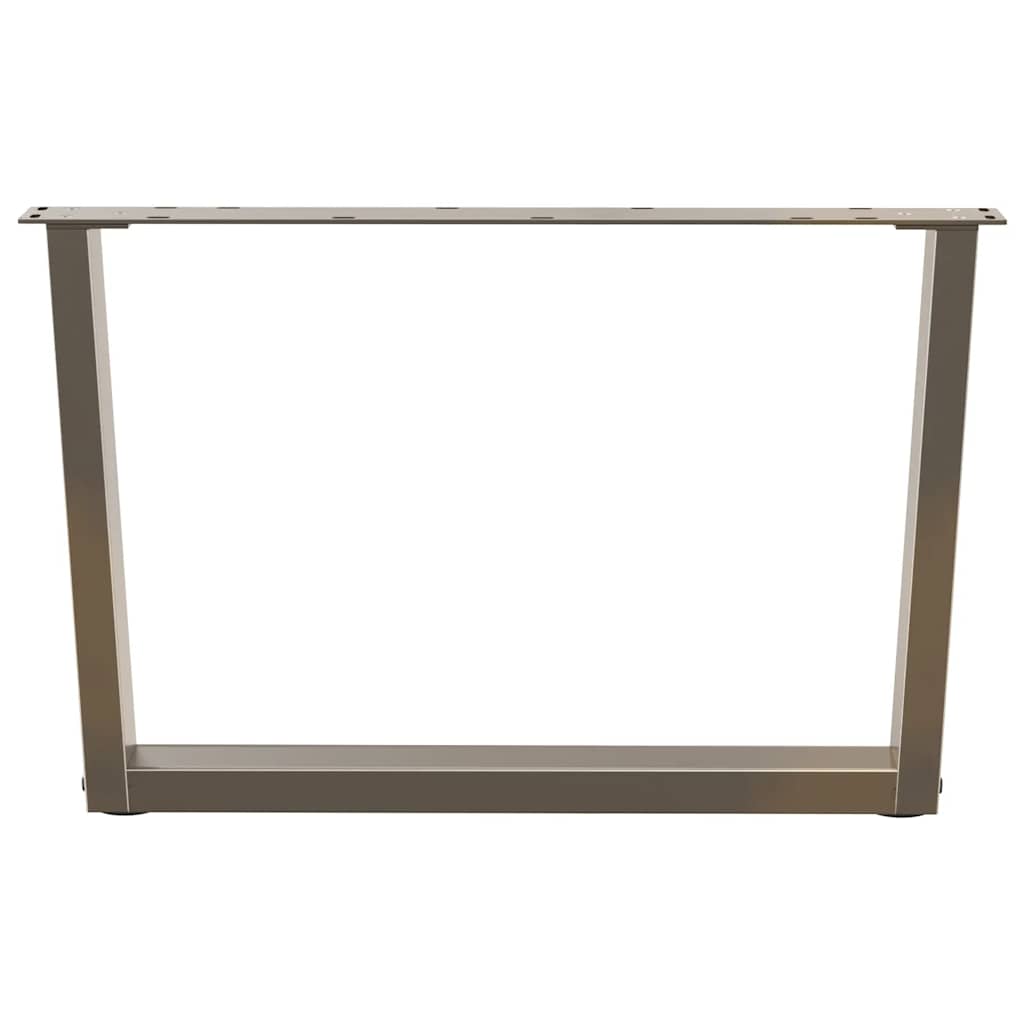 sofabordsben V-formet 2 stk. naturstål 70 x (42-43,3) cm stål