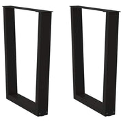 spisebordsben V-formet 2 stk. sort 60 x (72-73,3) cm stål