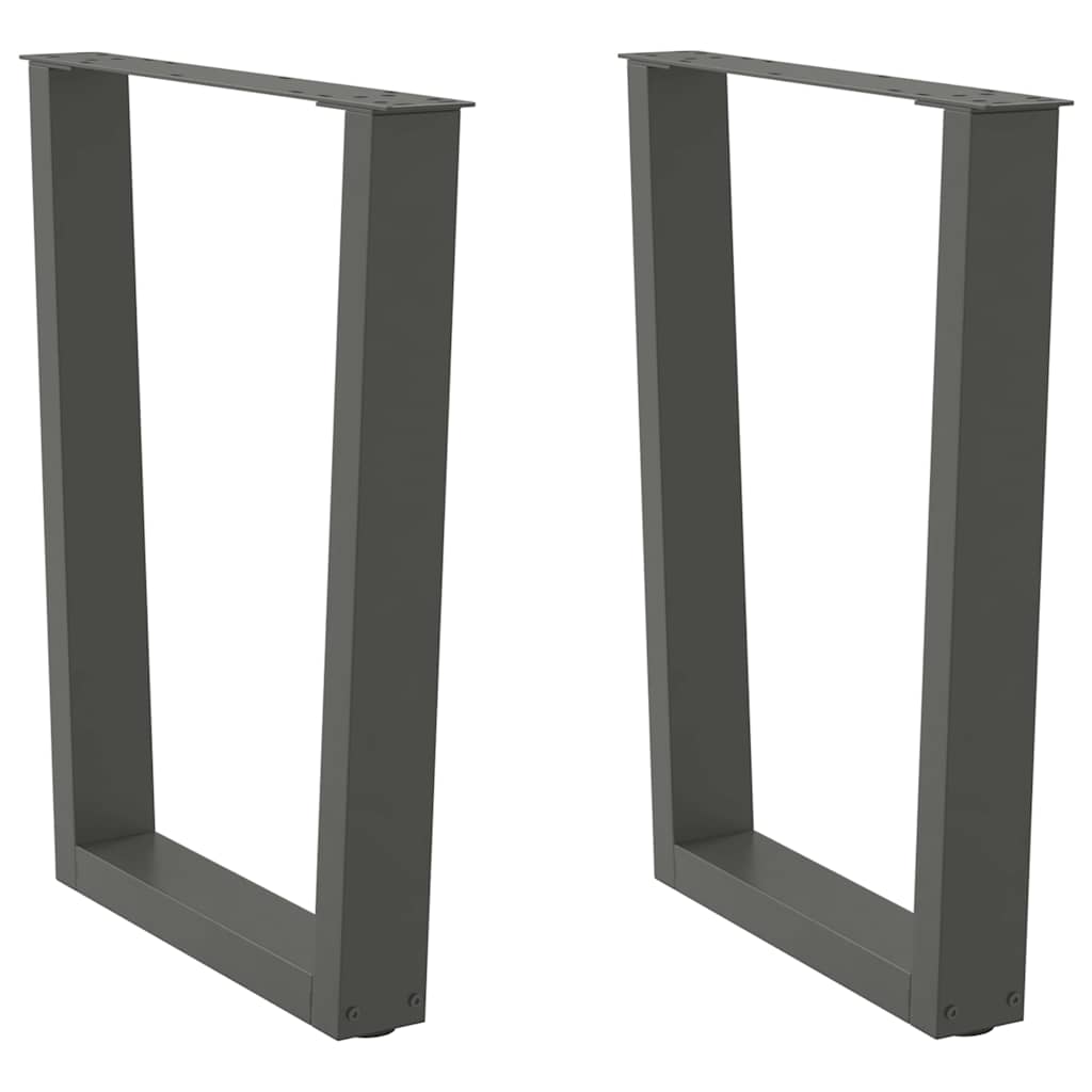 spisebordsben V-formet 2 stk. antracit 60 x (72-73,3) cm stål