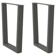 spisebordsben V-formet 2 stk. antracit 60 x (72-73,3) cm stål