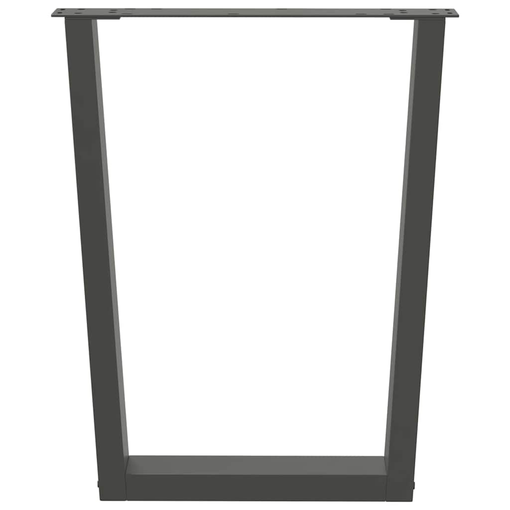 spisebordsben V-formet 2 stk. antracit 60 x (72-73,3) cm stål