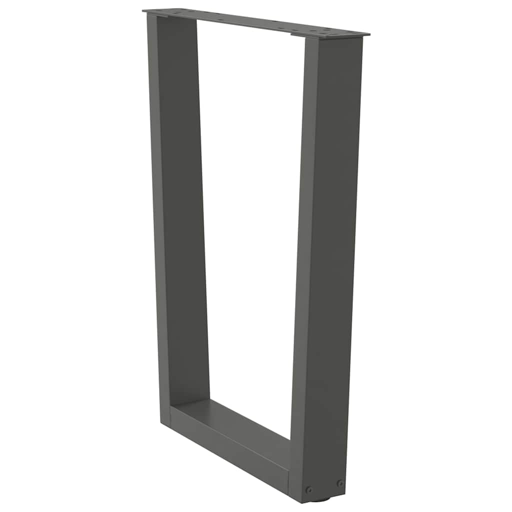 spisebordsben V-formet 2 stk. antracit 60 x (72-73,3) cm stål