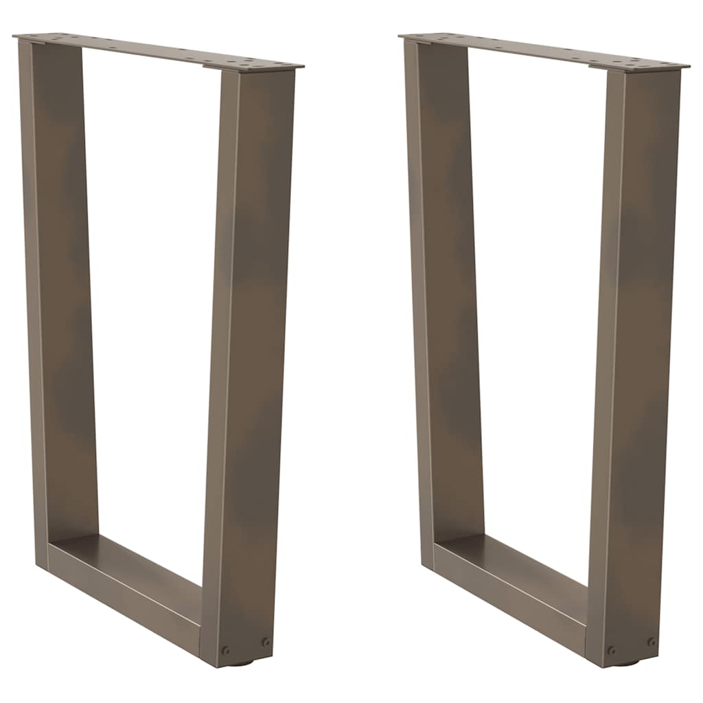 spisebordsben V-formet 2 stk. naturstål 60 x (72-73,3) cm stål