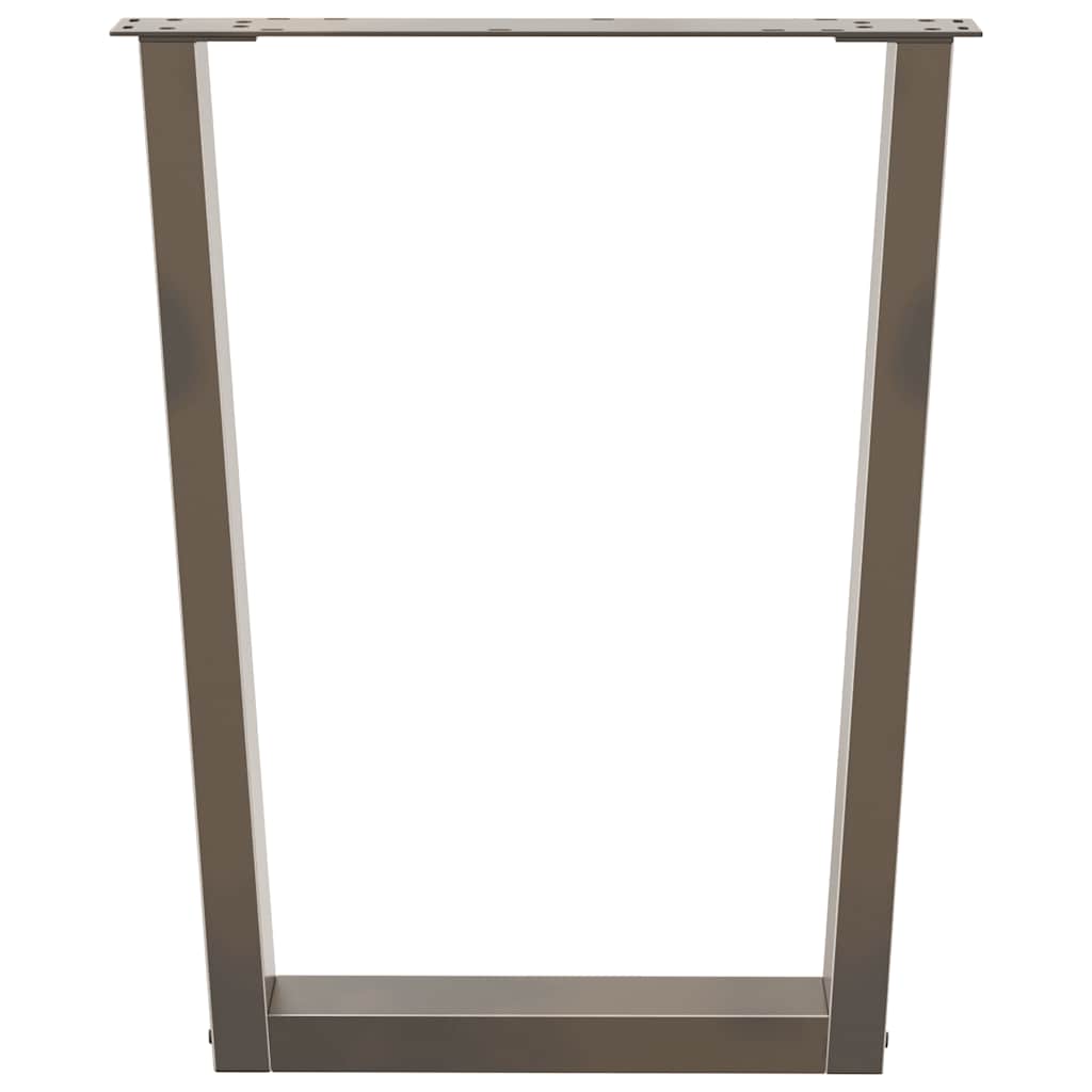 spisebordsben V-formet 2 stk. naturstål 60 x (72-73,3) cm stål