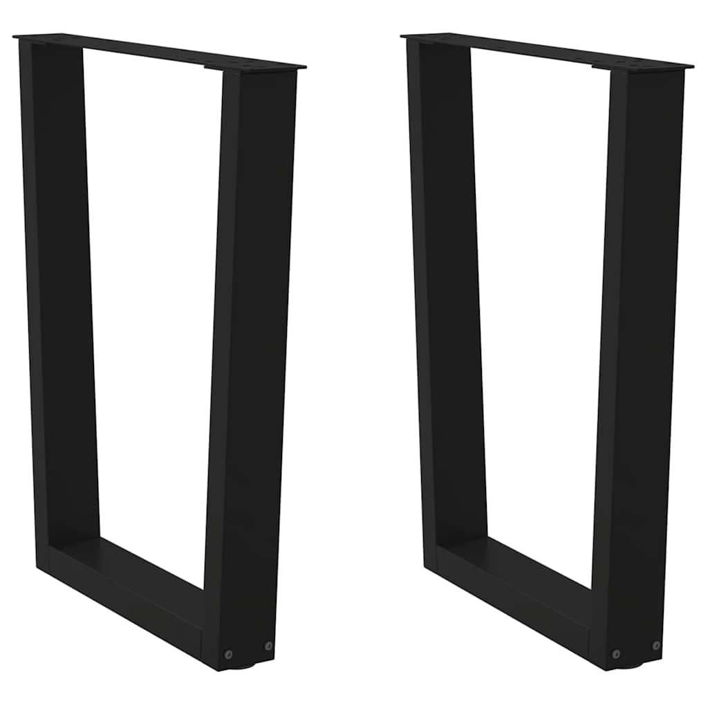 spisebordsben V-formet 2 stk. sort 70 x (72-73,3) cm stål