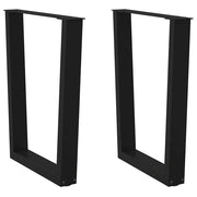 spisebordsben V-formet 2 stk. sort 70 x (72-73,3) cm stål