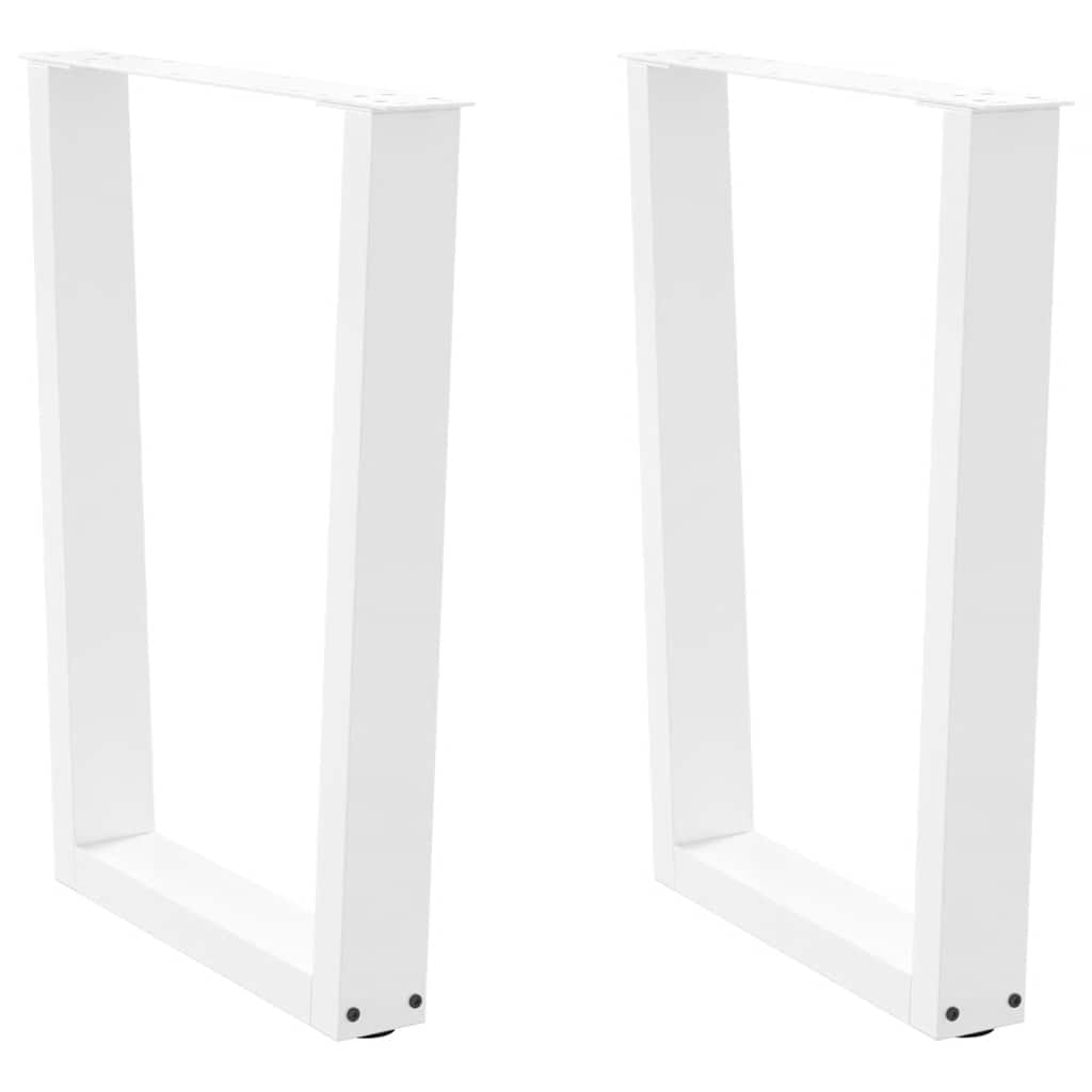 spisebordsben V-formet 2 stk. hvid 70 x (72-73,3) cm stål