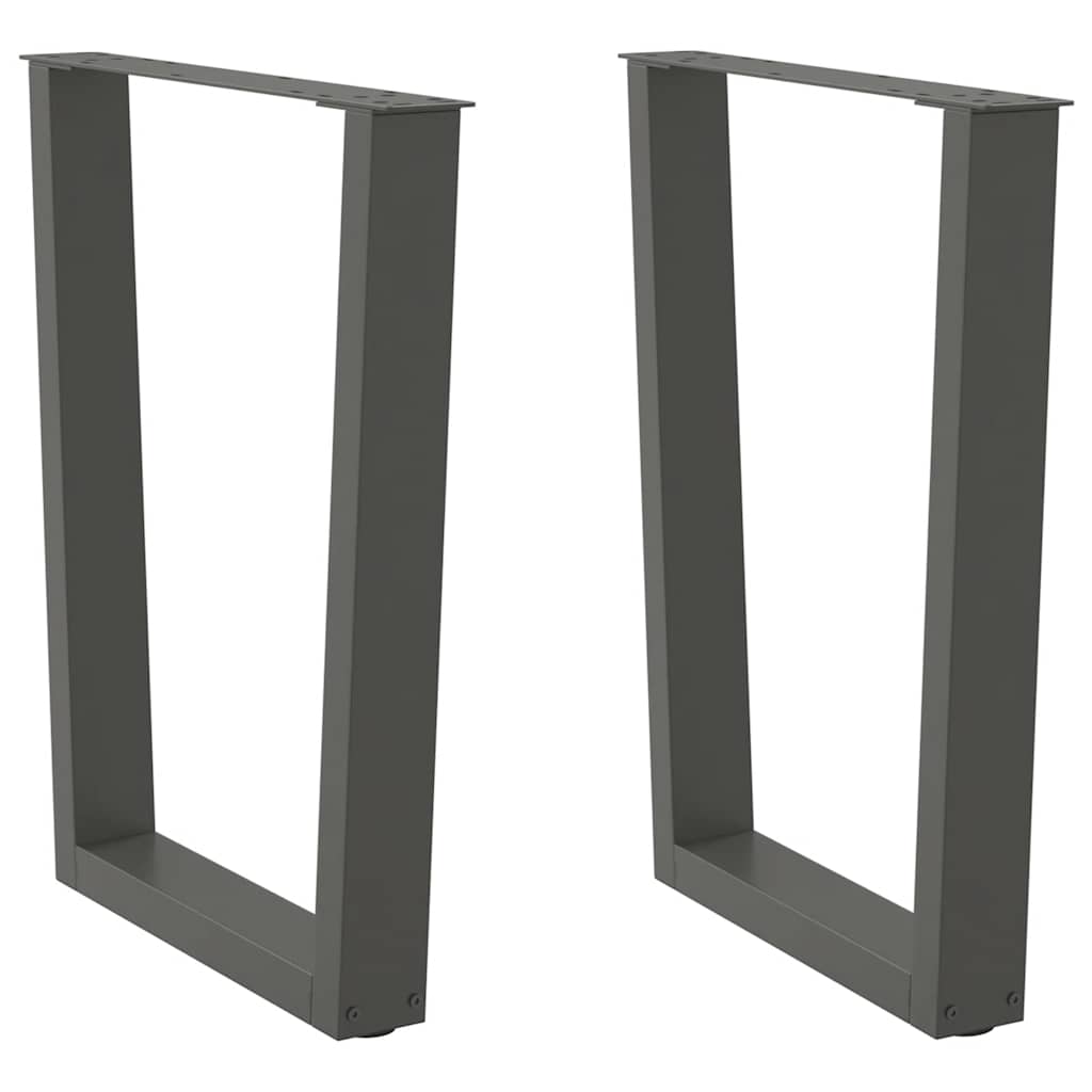spisebordsben V-formet 2 stk. antracit 70 x (72-73,3) cm stål