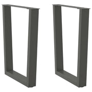 spisebordsben V-formet 2 stk. antracit 70 x (72-73,3) cm stål