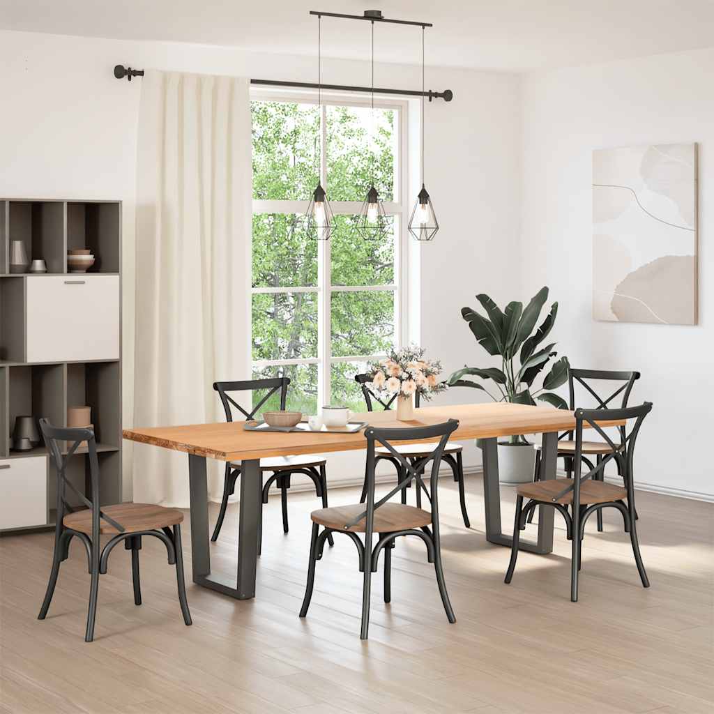 spisebordsben V-formet 2 stk. antracit 70 x (72-73,3) cm stål