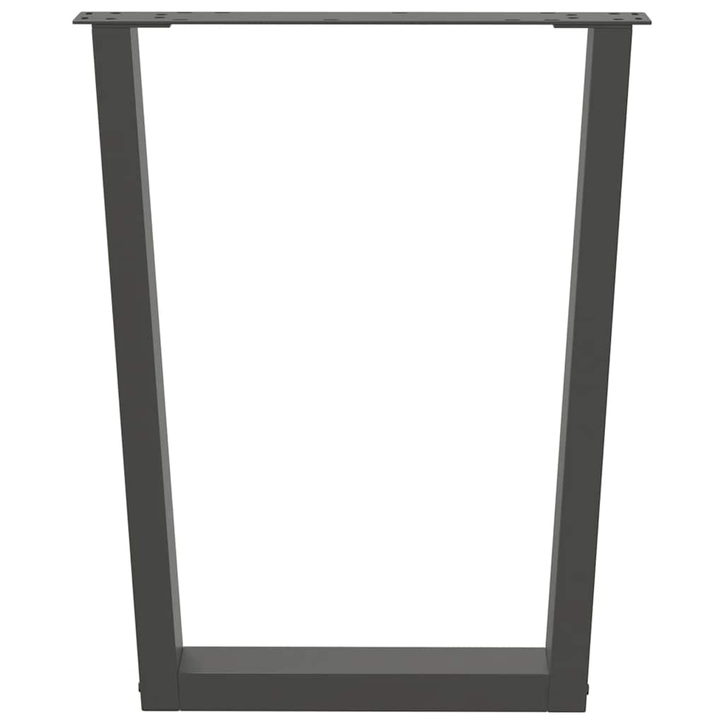 spisebordsben V-formet 2 stk. antracit 70 x (72-73,3) cm stål