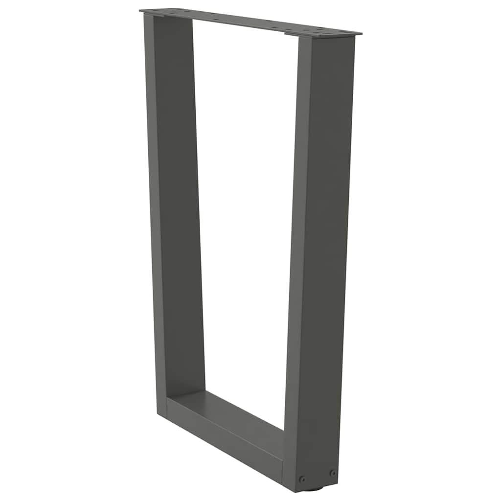 spisebordsben V-formet 2 stk. antracit 70 x (72-73,3) cm stål