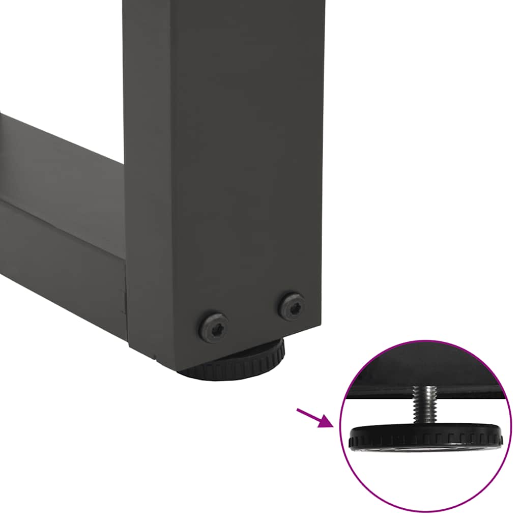 spisebordsben V-formet 2 stk. antracit 70 x (72-73,3) cm stål