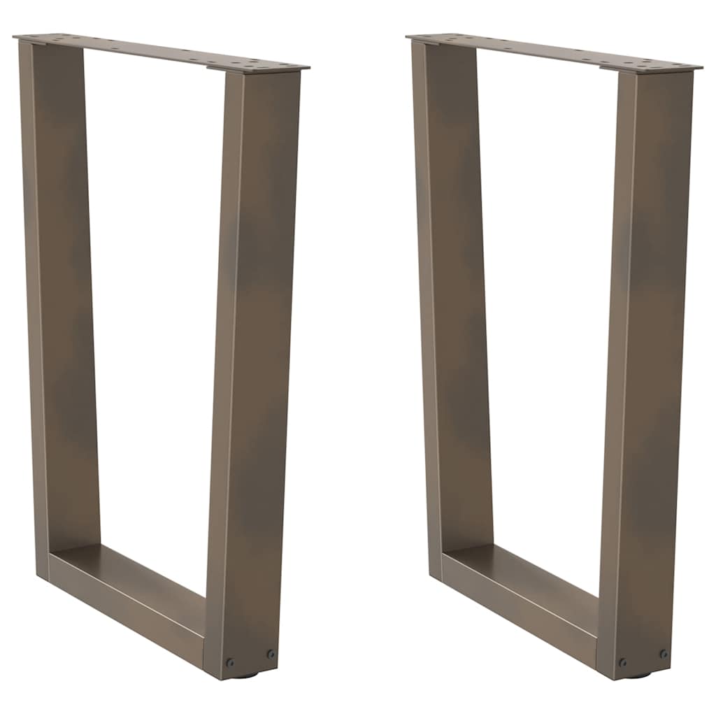 spisebordsben V-formet 2 stk. naturstål 70 x (72-73,3) cm stål