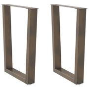 spisebordsben V-formet 2 stk. naturstål 70 x (72-73,3) cm stål