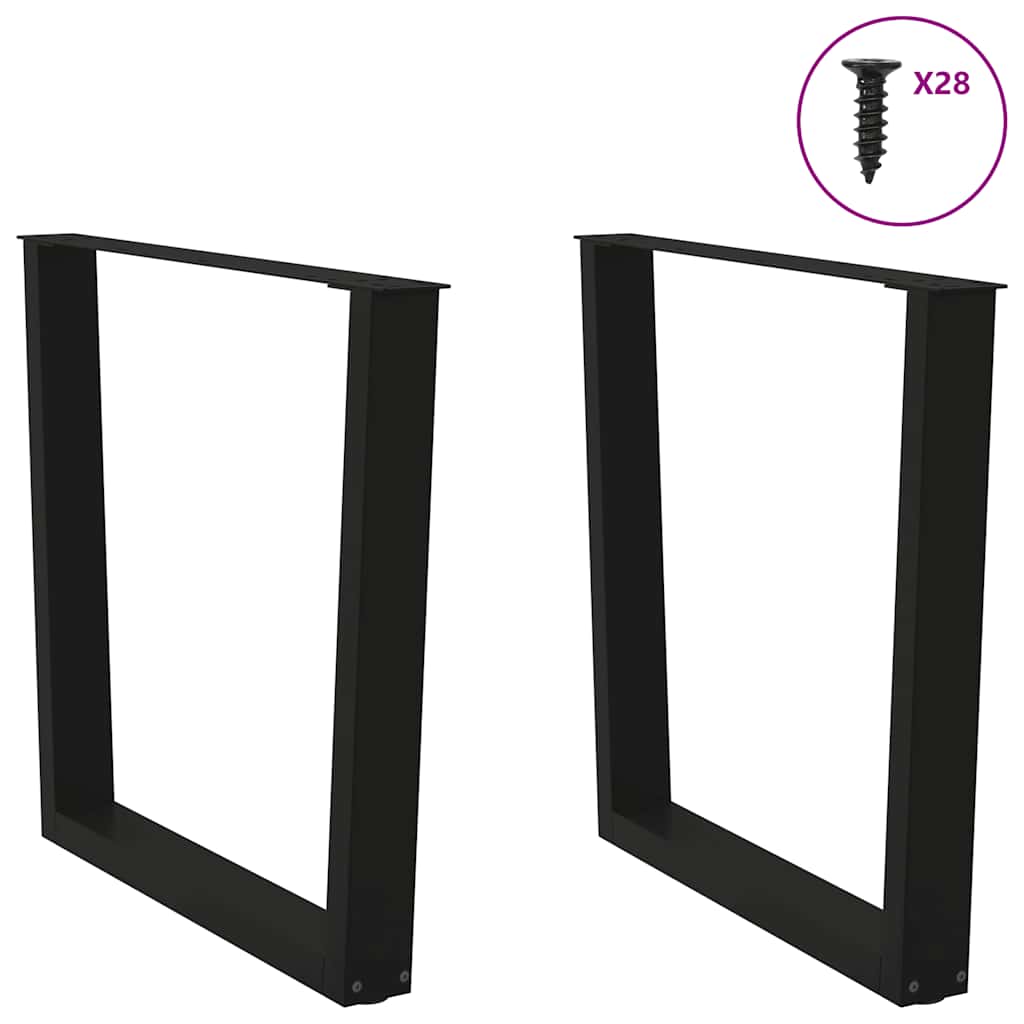 spisebordsben V-formet 2 stk. sort 80 x (72-73,3) cm stål