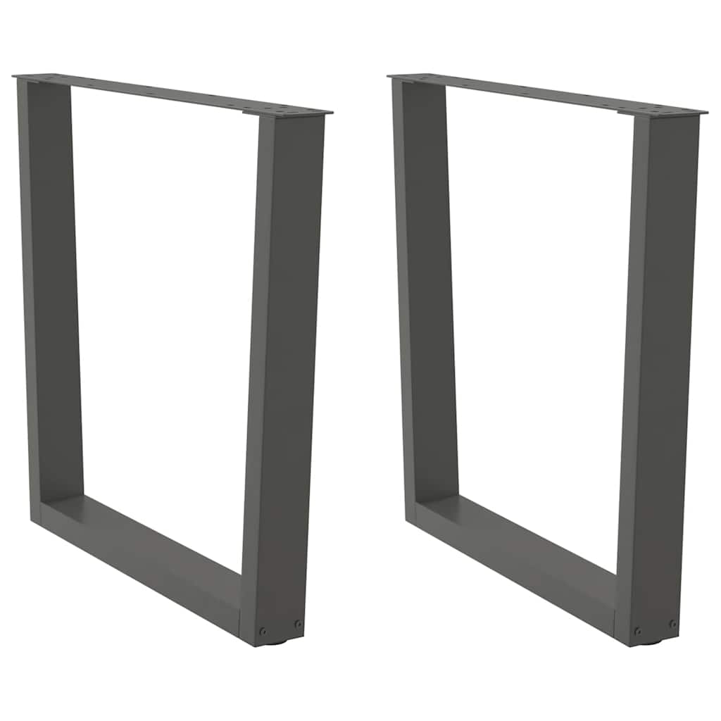 spisebordsben V-formet 2 stk. antracit 80x(72-73,3) cm stål