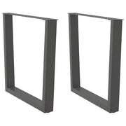 spisebordsben V-formet 2 stk. antracit 80x(72-73,3) cm stål