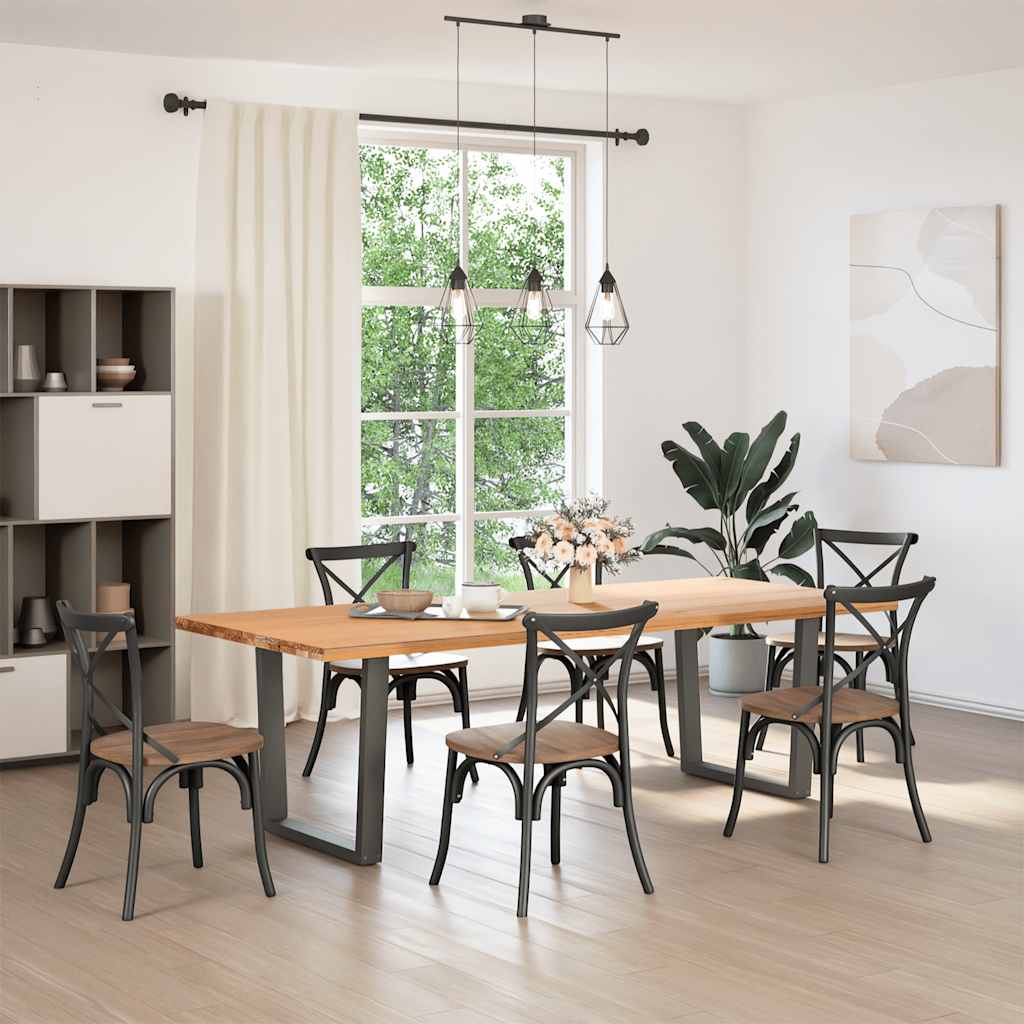 spisebordsben V-formet 2 stk. antracit 80x(72-73,3) cm stål