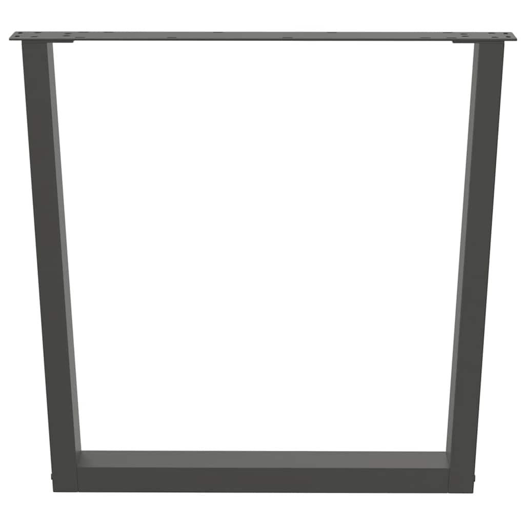 spisebordsben V-formet 2 stk. antracit 80x(72-73,3) cm stål
