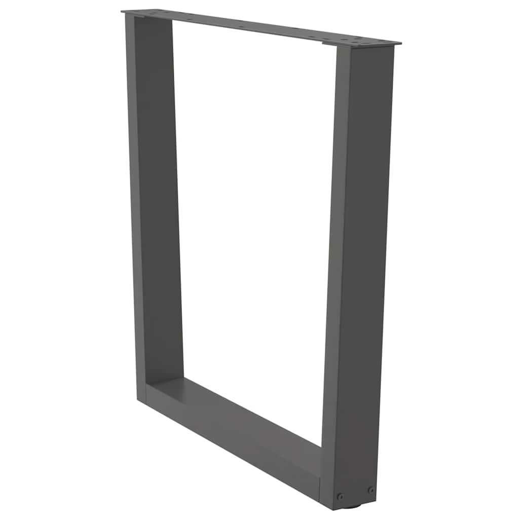 spisebordsben V-formet 2 stk. antracit 80x(72-73,3) cm stål