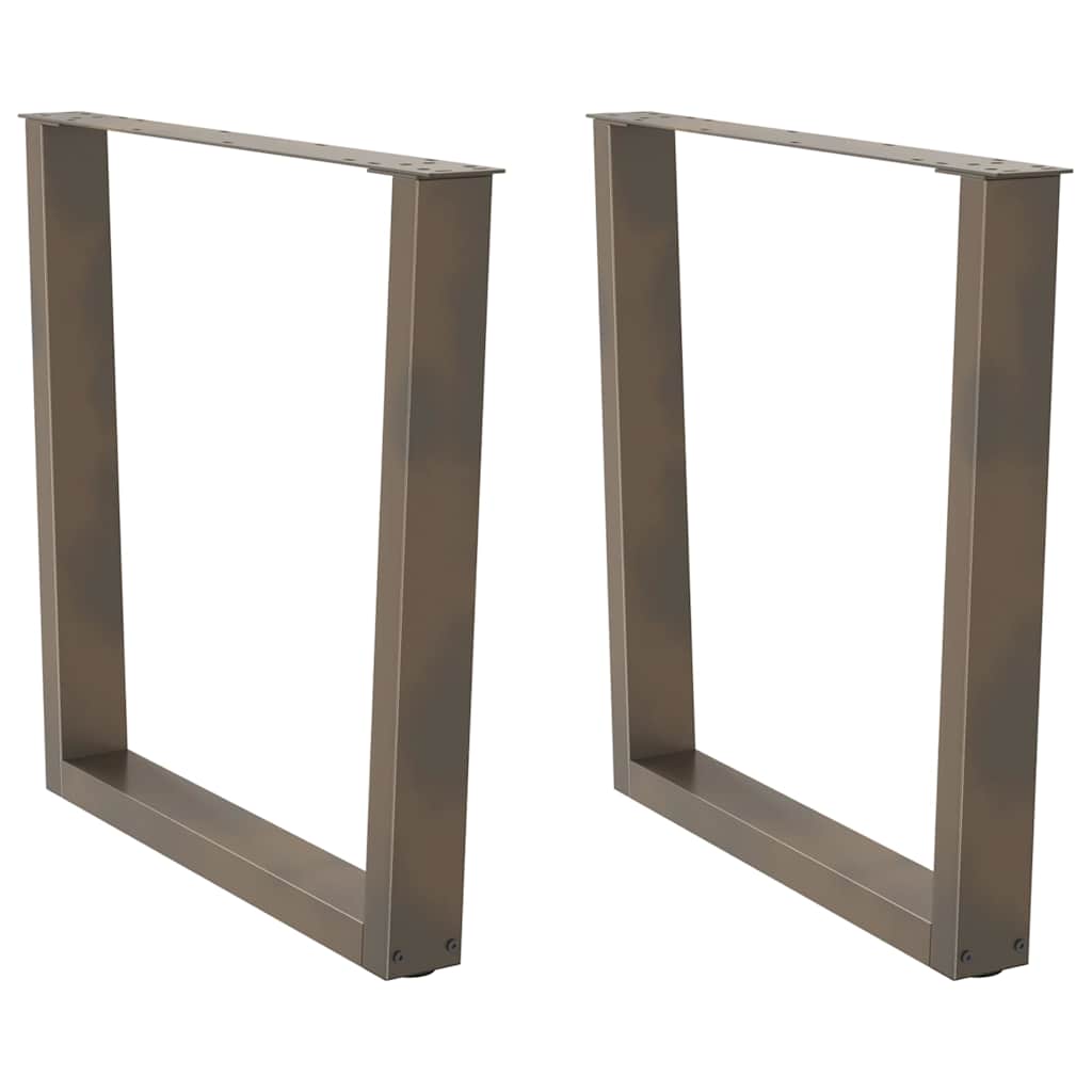 spisebordsben V-formet 2 stk. naturstål 80x(72-73,3) cm stål