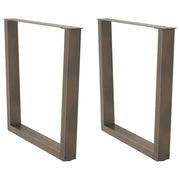 spisebordsben V-formet 2 stk. naturstål 80x(72-73,3) cm stål