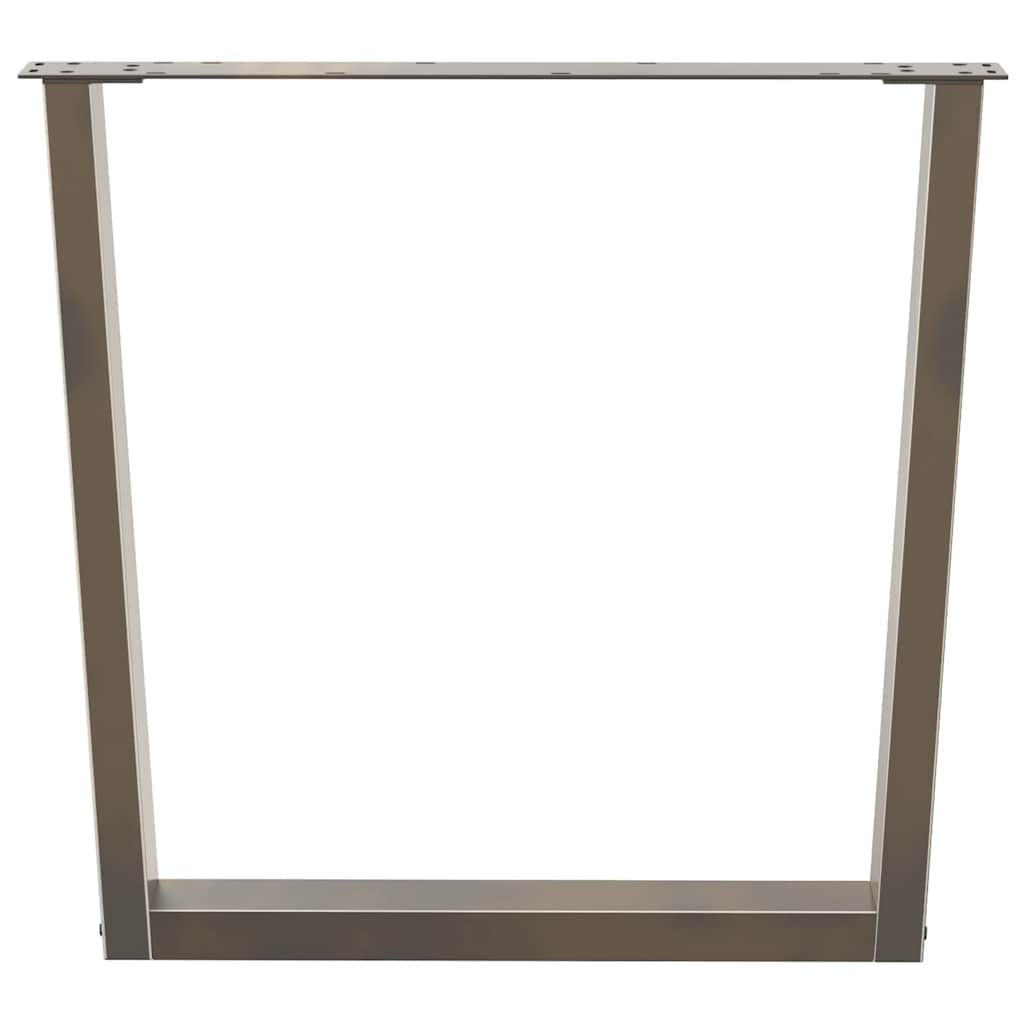 spisebordsben V-formet 2 stk. naturstål 80x(72-73,3) cm stål