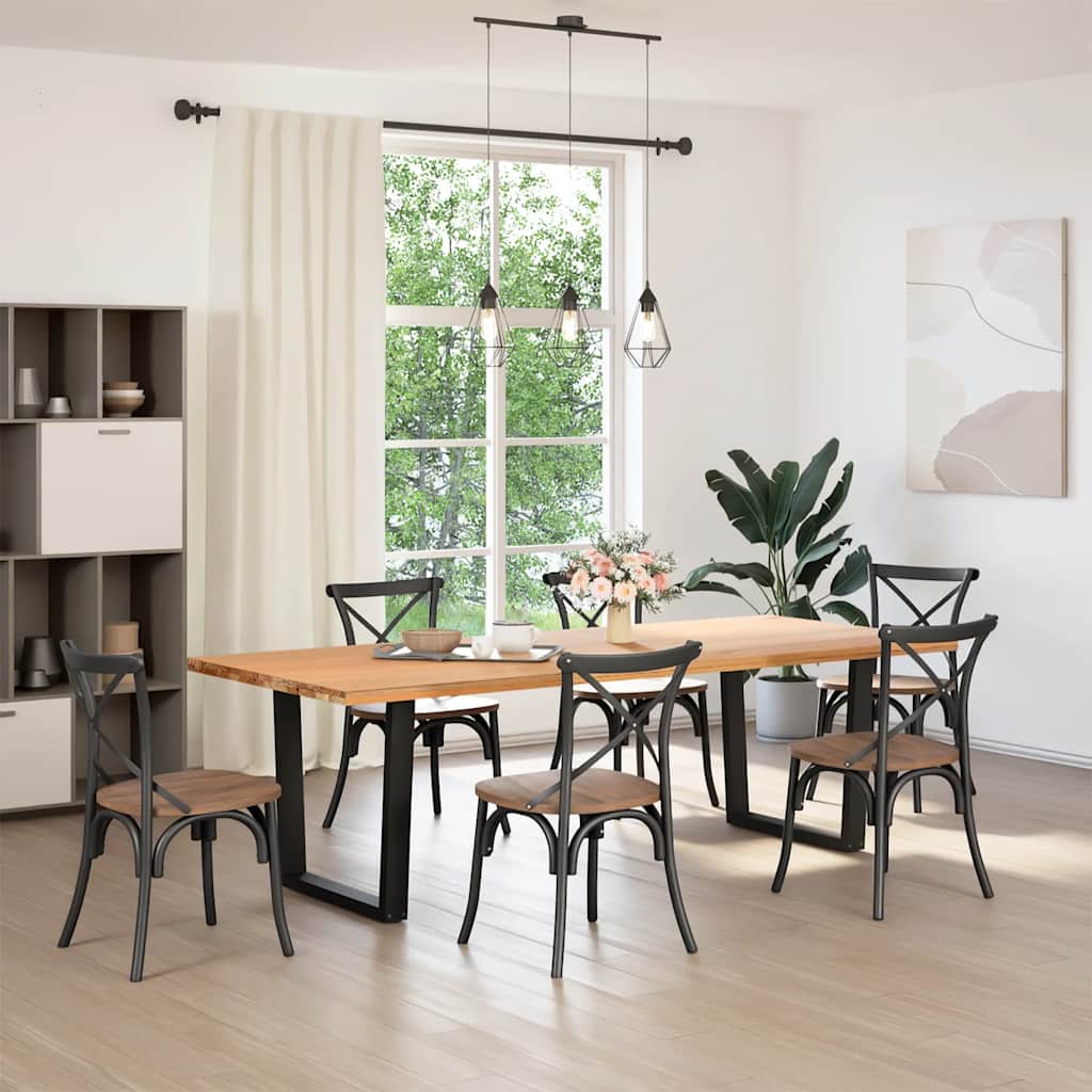 spisebordsben V-formet 2 stk. sort 90 x (72-73,3) cm stål