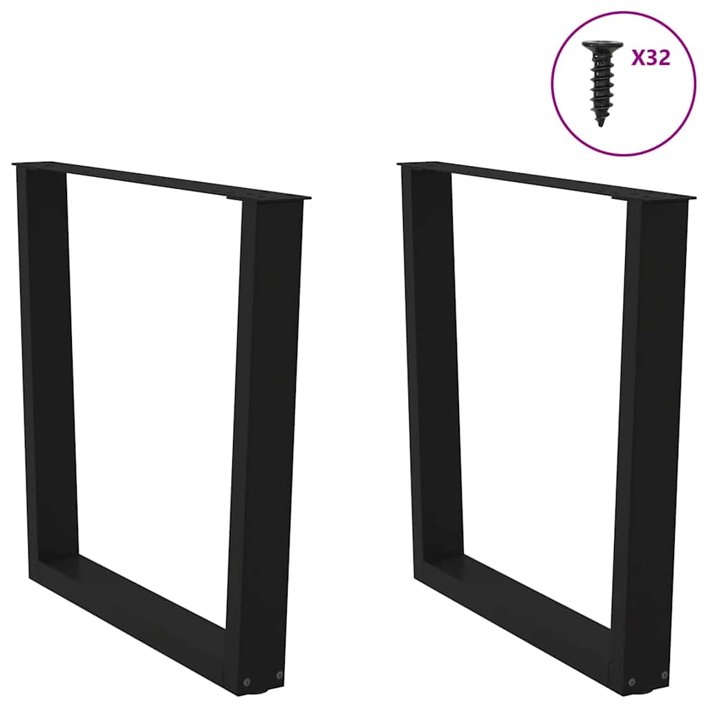 spisebordsben V-formet 2 stk. sort 90 x (72-73,3) cm stål
