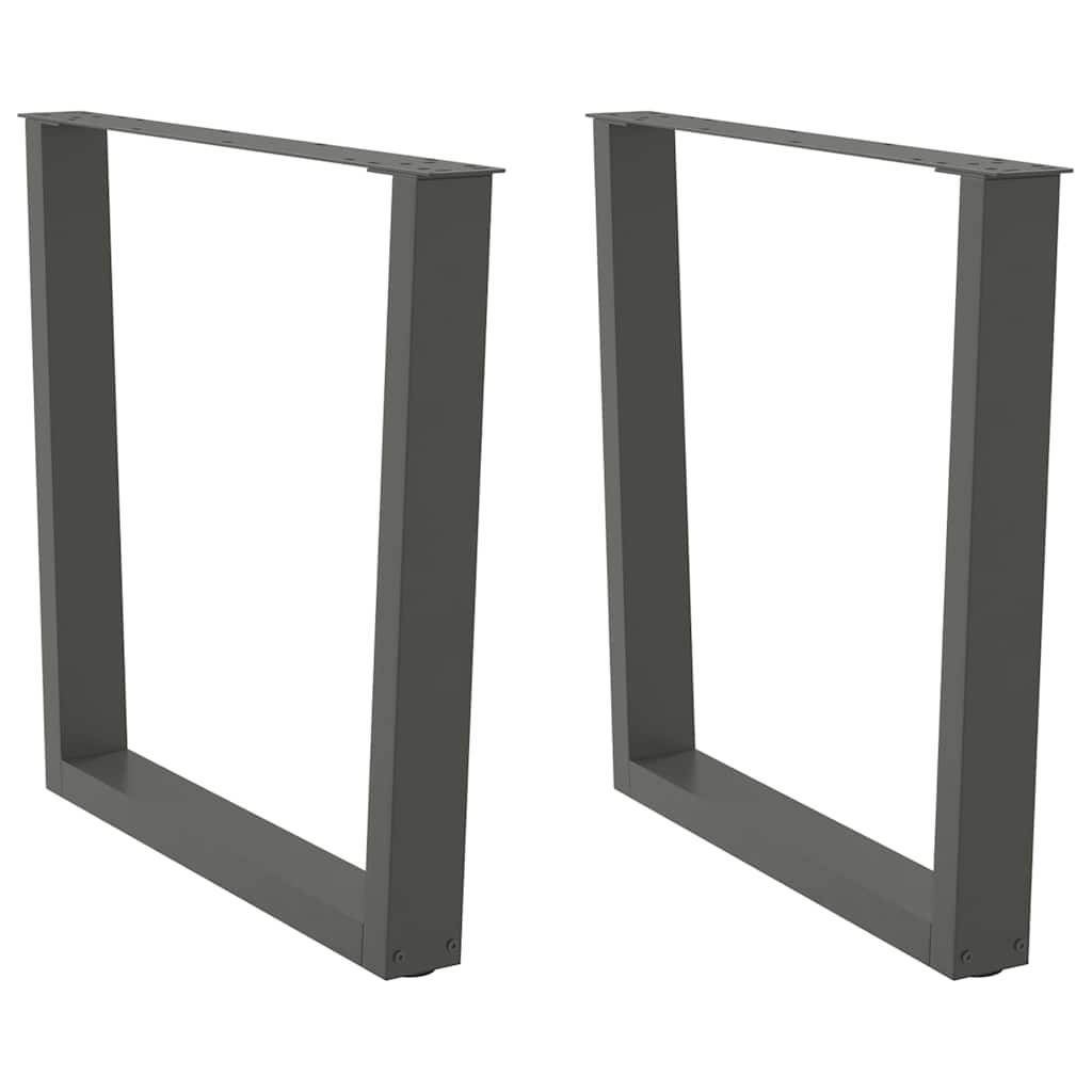 spisebordsben V-formet 2 stk. antracit 90 x (72-73,3) cm stål