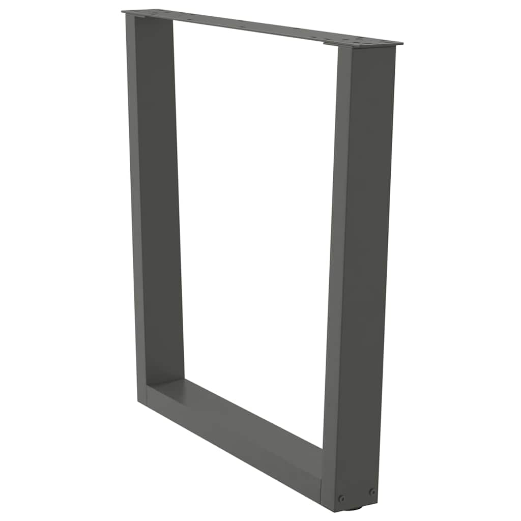 spisebordsben V-formet 2 stk. antracit 90 x (72-73,3) cm stål