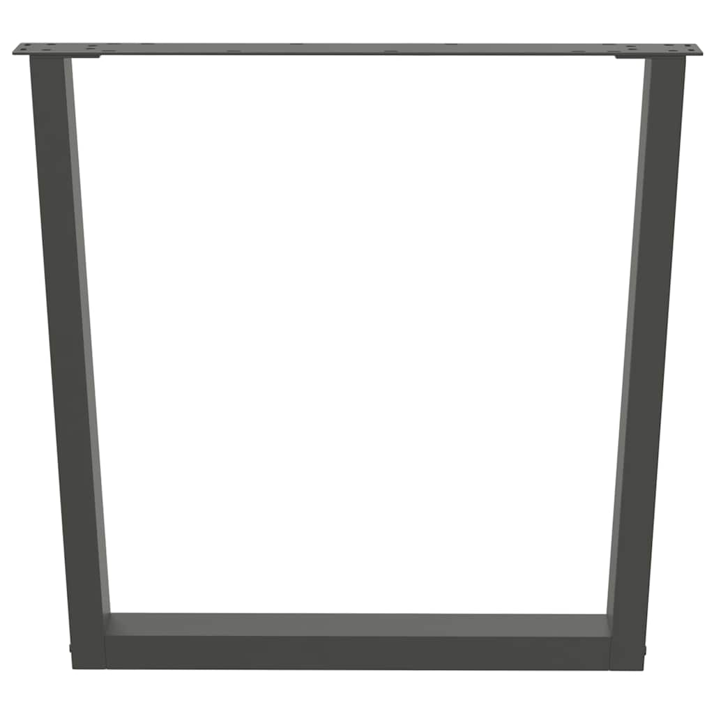 spisebordsben V-formet 2 stk. antracit 90 x (72-73,3) cm stål