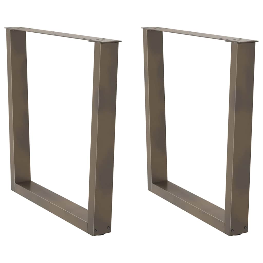 spisebordsben V-formet 2 stk. naturstål 90 x (72-73,3) cm stål