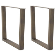 spisebordsben V-formet 2 stk. naturstål 90 x (72-73,3) cm stål
