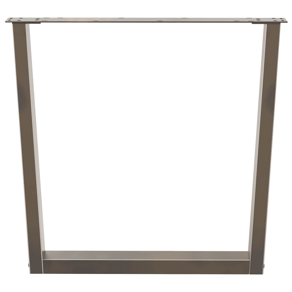 spisebordsben V-formet 2 stk. naturstål 90 x (72-73,3) cm stål
