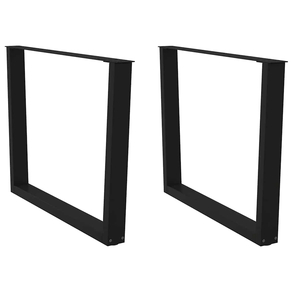 spisebordsben V-formet 2 stk. sort 100x(72-73,3) cm stål