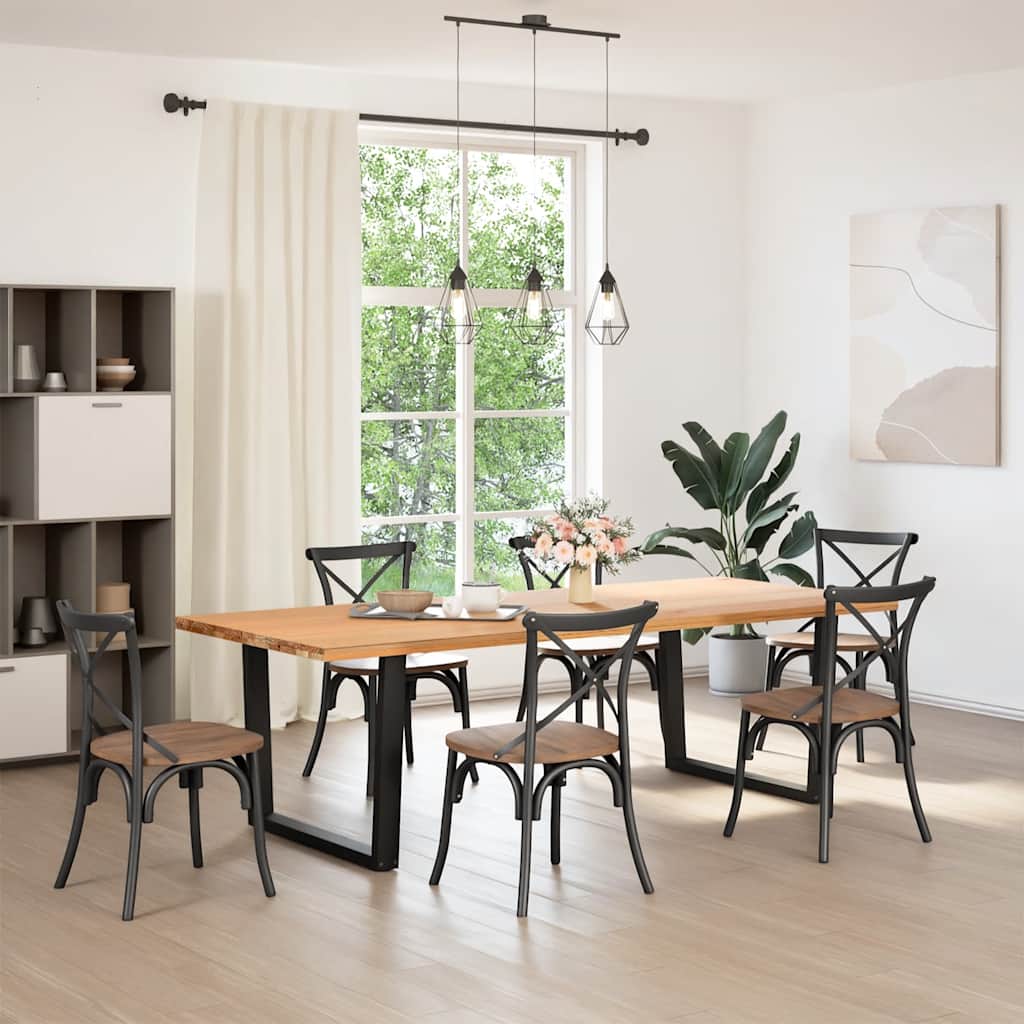 spisebordsben V-formet 2 stk. sort 100x(72-73,3) cm stål