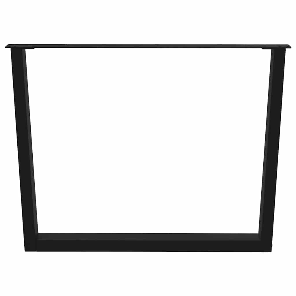 spisebordsben V-formet 2 stk. sort 100x(72-73,3) cm stål